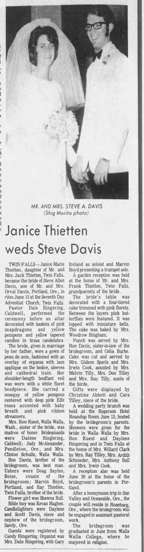 Janice Thietten - Steve Daivs
